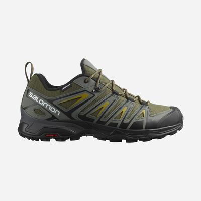 Men's Salomon X ULTRA PIONEER CLIMASALOMON™ WATERPROOF Hiking Shoes Olive/Grey | SA94632-954