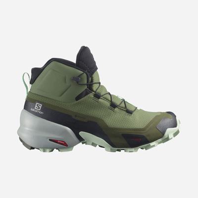 Women's Salomon CROSS HIKE MID GORE-TEX Hiking Boots Olive | SA08495-379