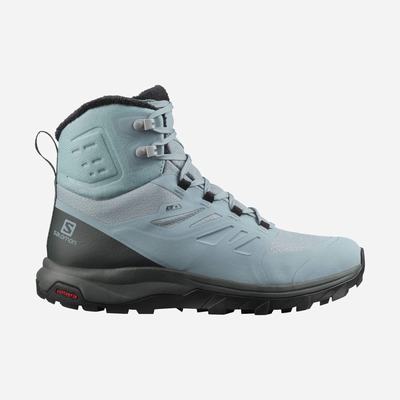 Women's Salomon OUTBLAST THINSULATE™ CLIMASALOMON™ WATERPROOF Hiking Boots Green/Black | SA35798-105