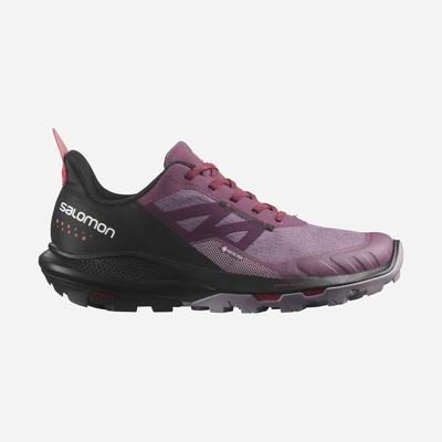 Women's Salomon OUTPULSE GORE-TEX Hiking Shoes Purple/Black/Red | SA59042-031