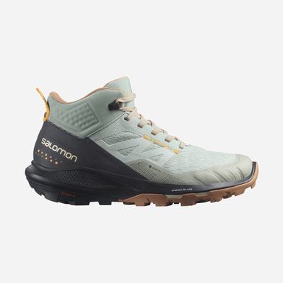 Women's Salomon OUTPULSE MID GORE-TEX Hiking Boots Green/Orange | SA12875-918