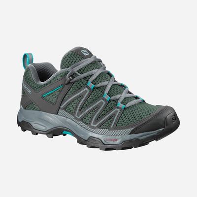 Women's Salomon PATHFINDER Hiking Shoes Grey/Green | SA95328-897