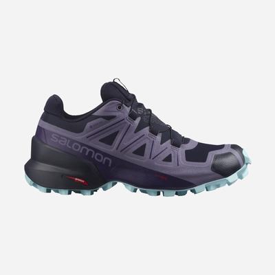 Women's Salomon SPEEDCROSS 5 GORE-TEX Trail Running Shoes Navy/Blue | SA10239-609