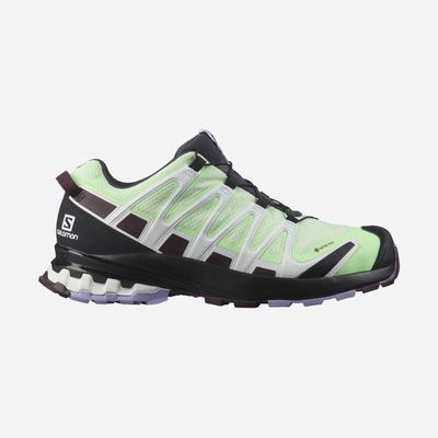 Women's Salomon XA PRO 3D v8 GORE-TEX Trail Running Shoes Green/Lavender | SA56892-304