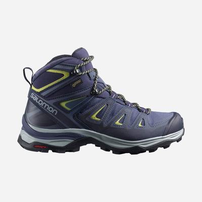 Women's Salomon X ULTRA 3 MID GORE-TEX Hiking Boots Blue/Light Green | SA02391-390