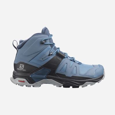 Women's Salomon X ULTRA 4 MID GORE-TEX Hiking Boots Blue/Black/Dark Blue | SA93584-372